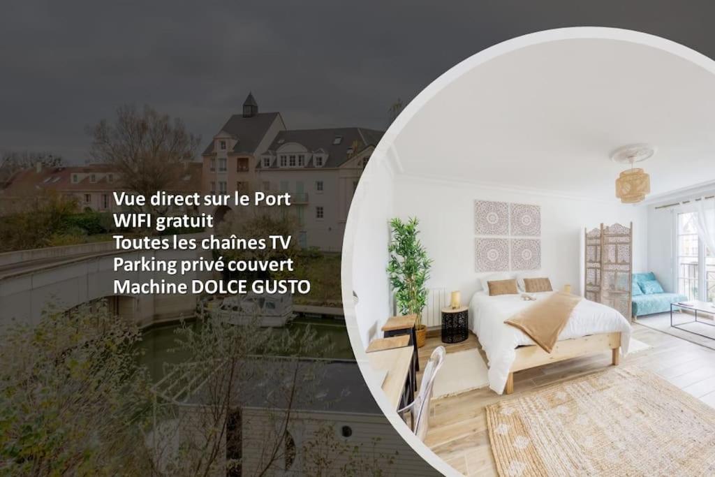 Studio Vue Direct Sur Le Port De Cergy, Parking Prive Gratuit מראה חיצוני תמונה